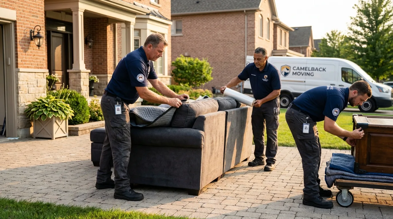 Large estate moving crew wrapping furniture in Hiram, GA