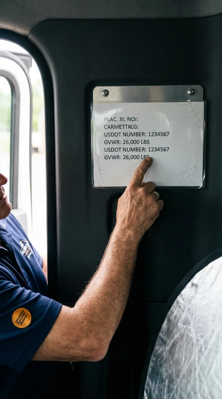 USDOT licensing placard verification in Hiram